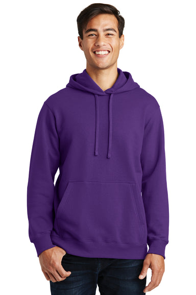 Port & Company PC850H Mens Fan Favorite Fleece Hooded Sweatshirt Hoodie Purple Front