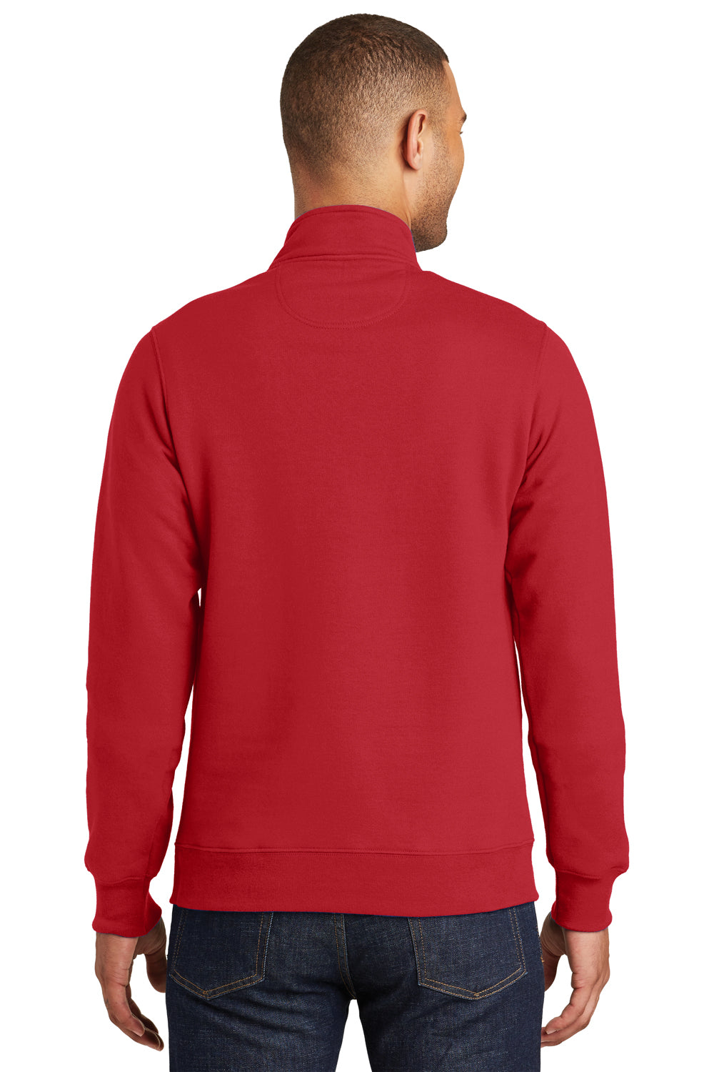 Port & Company PC850Q Mens Fan Favorite Fleece 1/4 Zip Sweatshirt Red Back