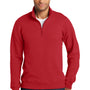 Port & Company Mens Fan Favorite Fleece 1/4 Zip Sweatshirt - Bright Red