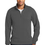 Port & Company Mens Fan Favorite Fleece 1/4 Zip Sweatshirt - Charcoal Grey