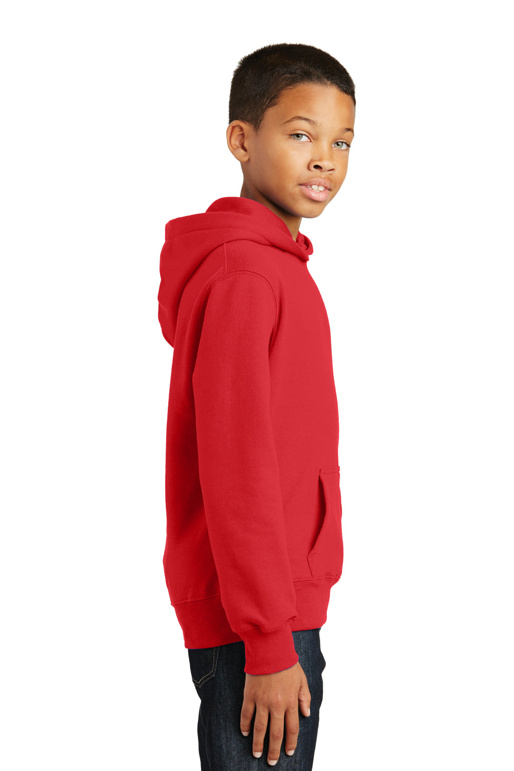 Port & Company PC850YH Youth Fan Favorite Fleece Hooded Sweatshirt Hoodie Red Side