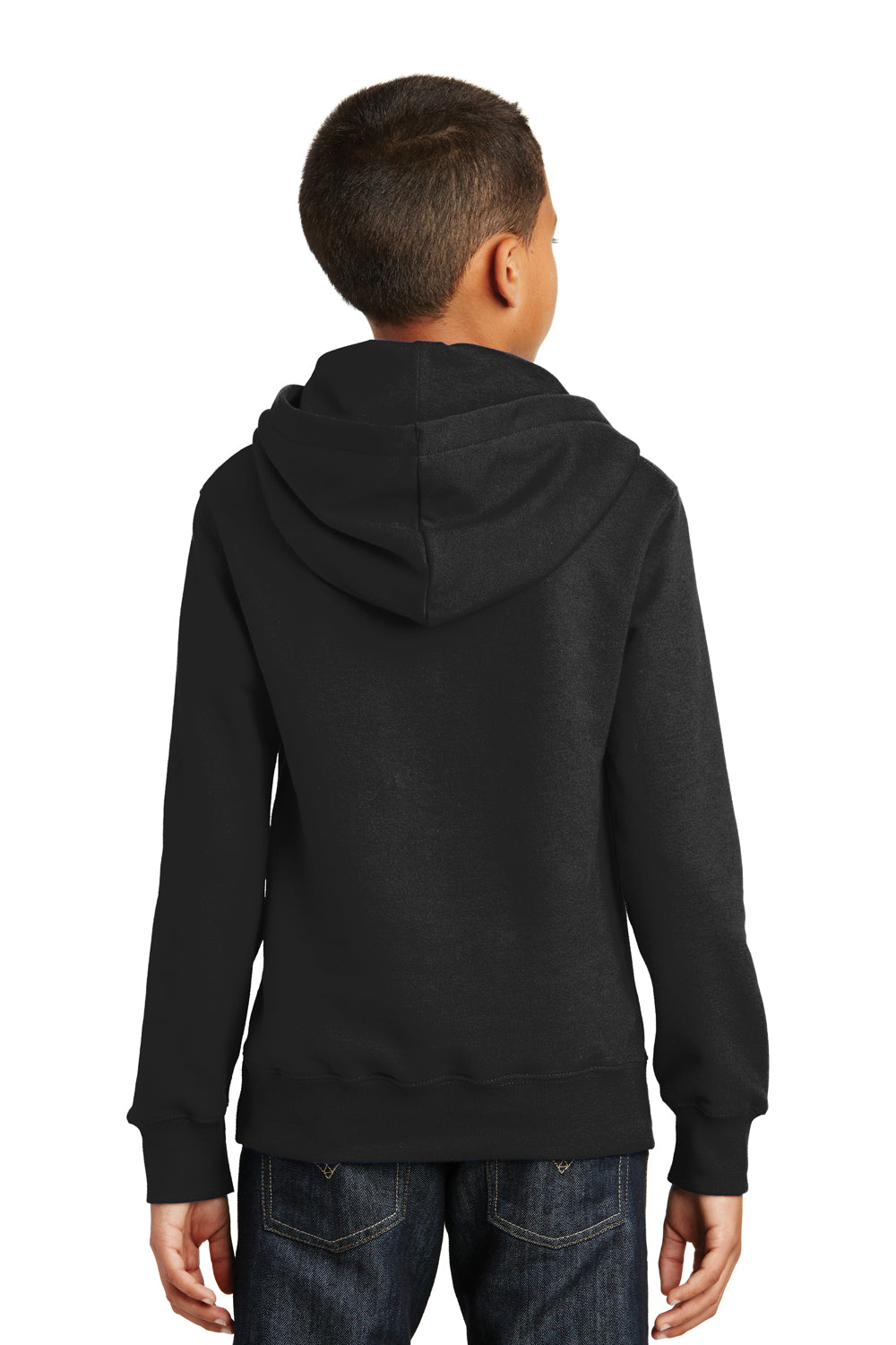 Port & Company PC850YH Youth Fan Favorite Fleece Hooded Sweatshirt Hoodie Black Back