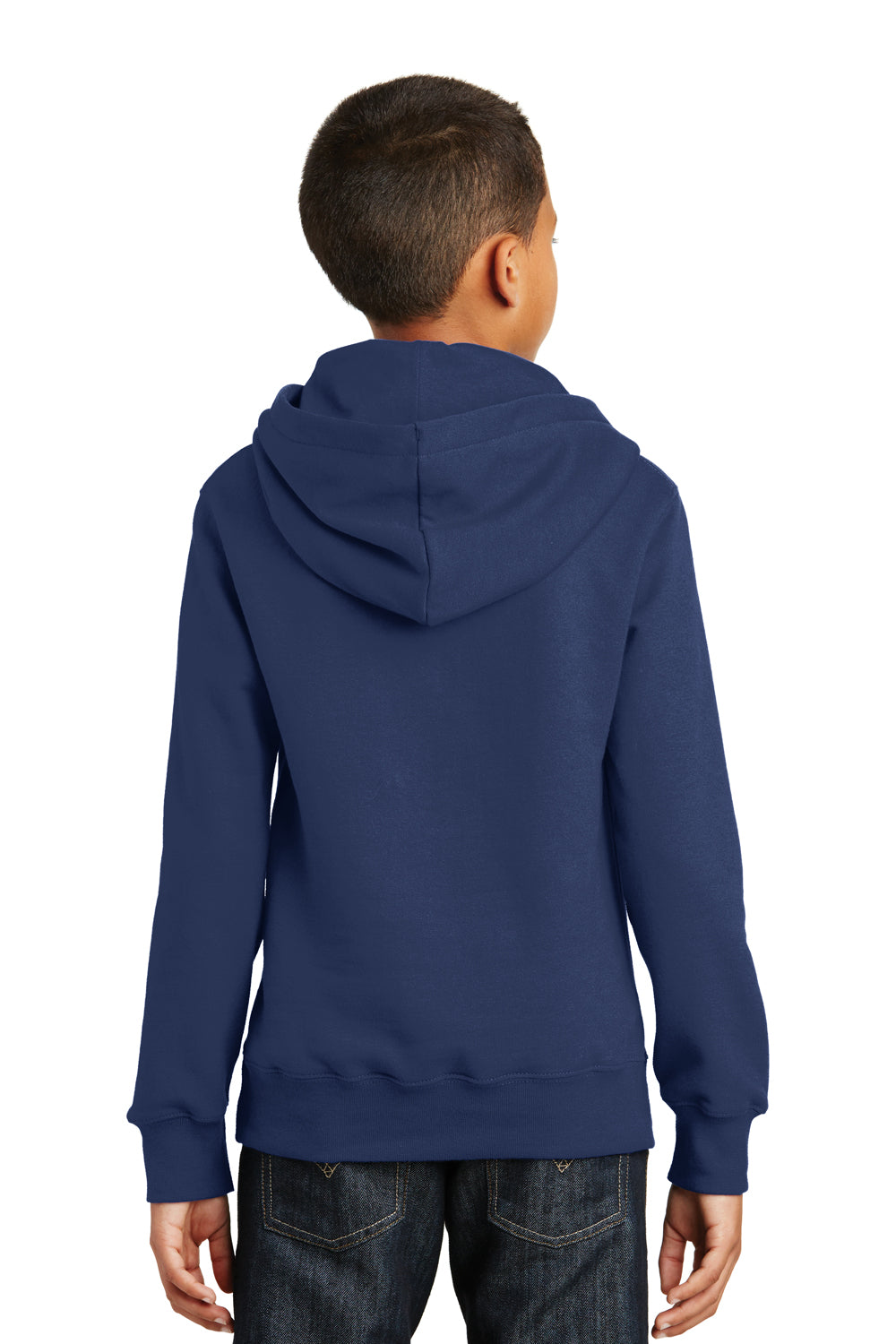 Port & Company PC850YH Youth Fan Favorite Fleece Hooded Sweatshirt Hoodie Navy Blue Back