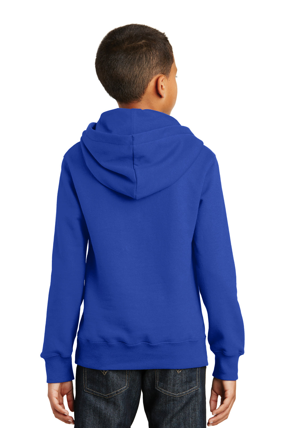 Port & Company PC850YH Youth Fan Favorite Fleece Hooded Sweatshirt Hoodie Royal Blue Back