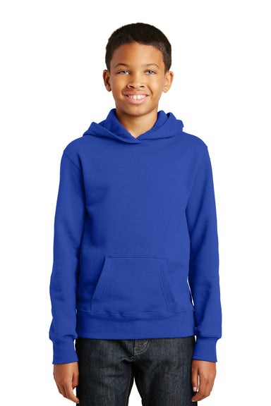 Port & Company PC850YH Youth Fan Favorite Fleece Hooded Sweatshirt Hoodie Royal Blue Front