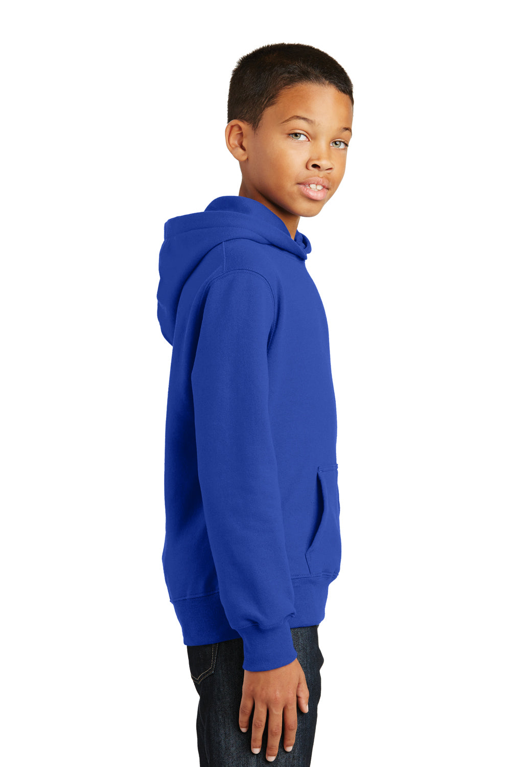Port & Company PC850YH Youth Fan Favorite Fleece Hooded Sweatshirt Hoodie Royal Blue Side