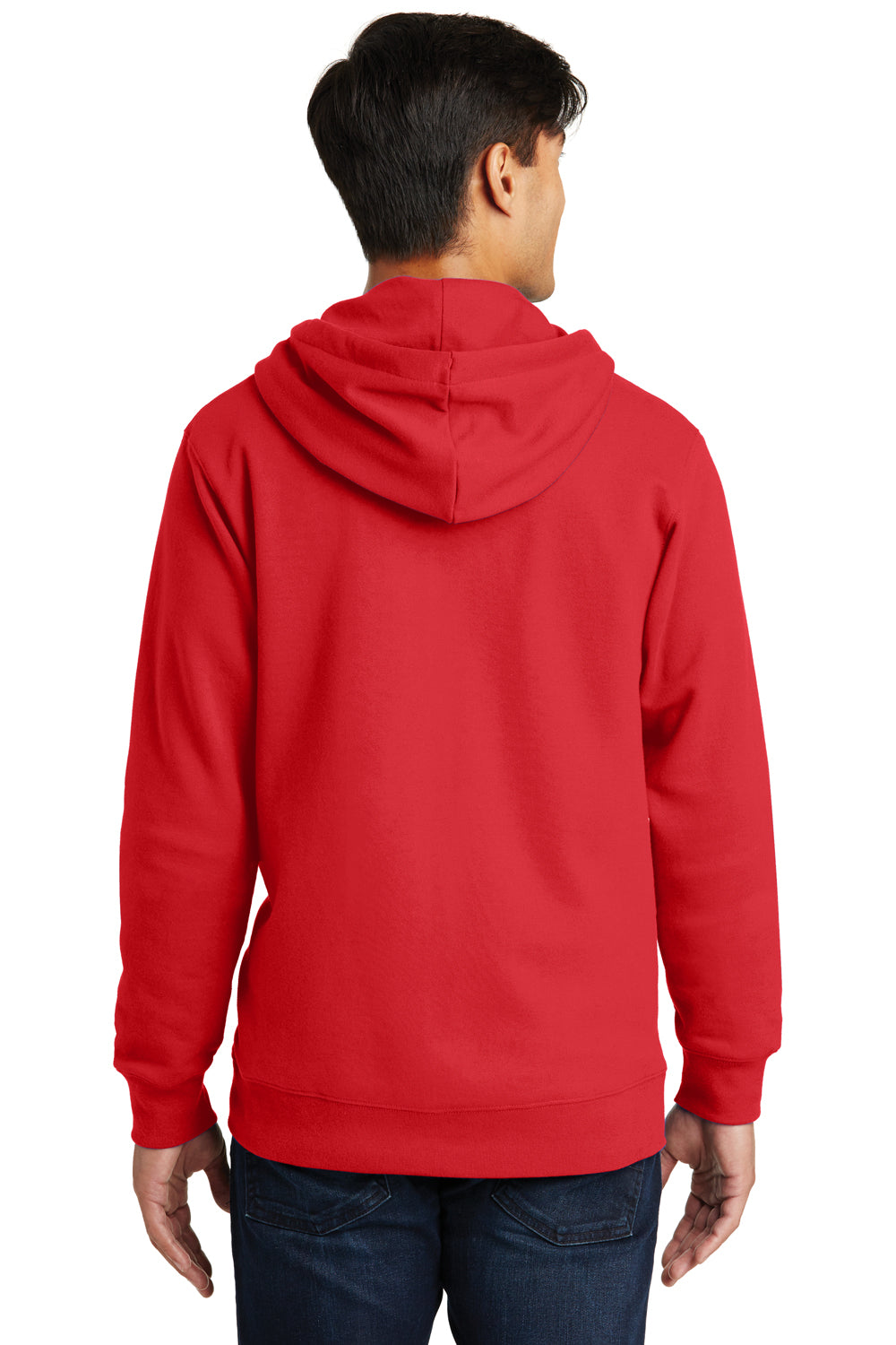Port & Company PC850ZH Mens Fan Favorite Fleece Full Zip Hooded Sweatshirt Hoodie Red Back