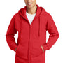 Port & Company Mens Fan Favorite Fleece Full Zip Hooded Sweatshirt Hoodie - Bright Red
