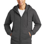 Port & Company Mens Fan Favorite Fleece Full Zip Hooded Sweatshirt Hoodie - Charcoal Grey