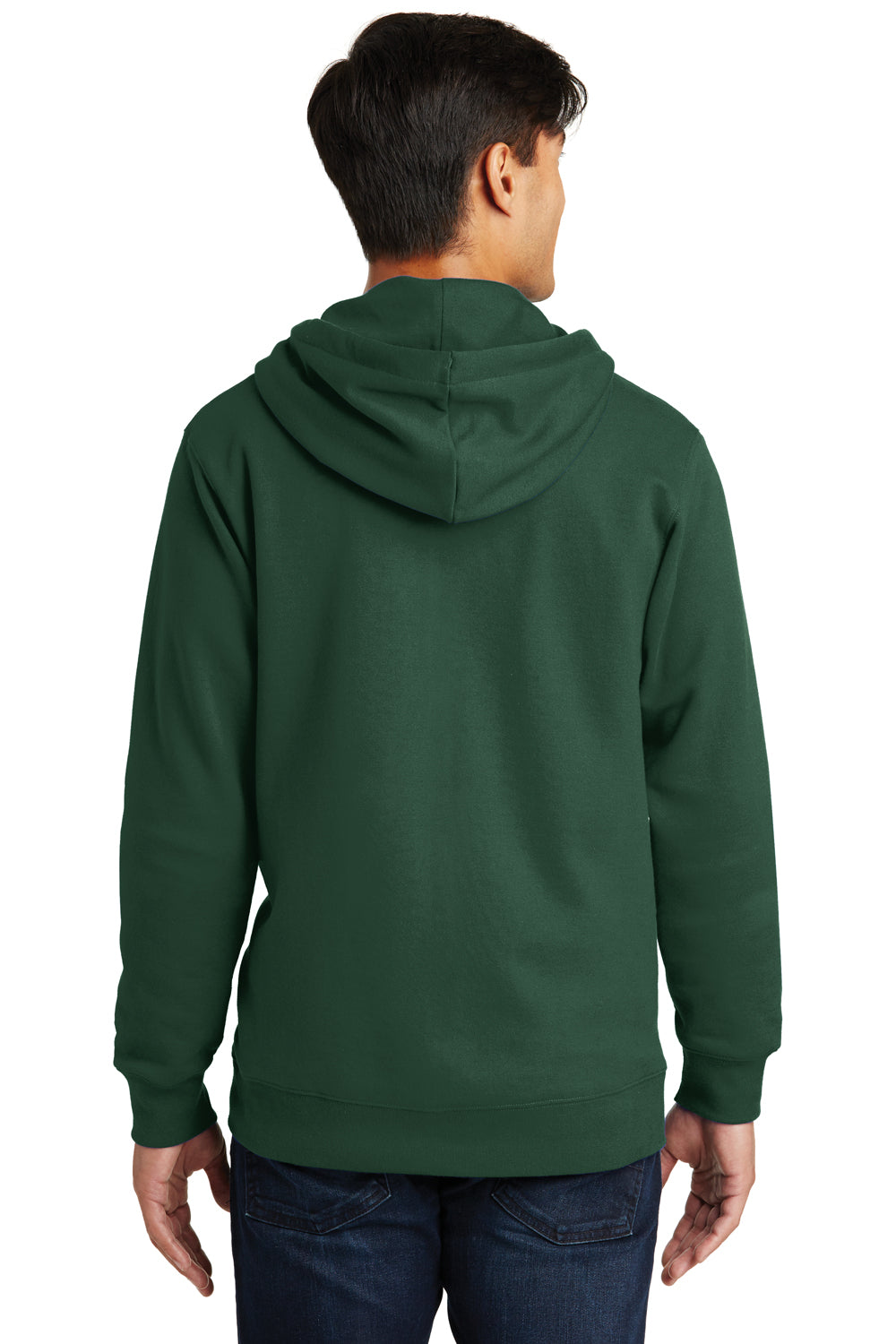 Port & Company PC850ZH Mens Fan Favorite Fleece Full Zip Hooded Sweatshirt Hoodie Forest Green Back