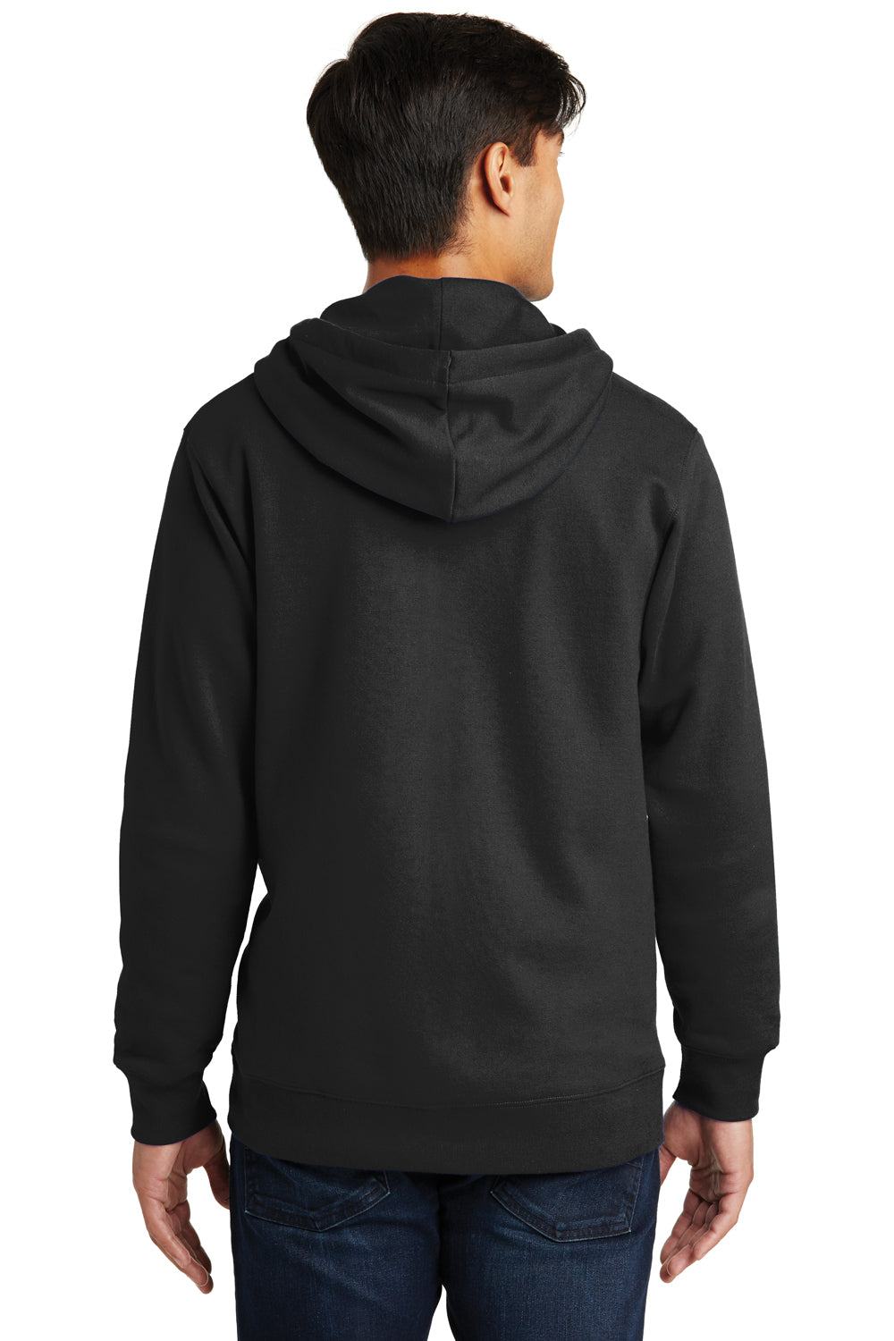 Port & Company PC850ZH Mens Fan Favorite Fleece Full Zip Hooded Sweatshirt Hoodie Black Back