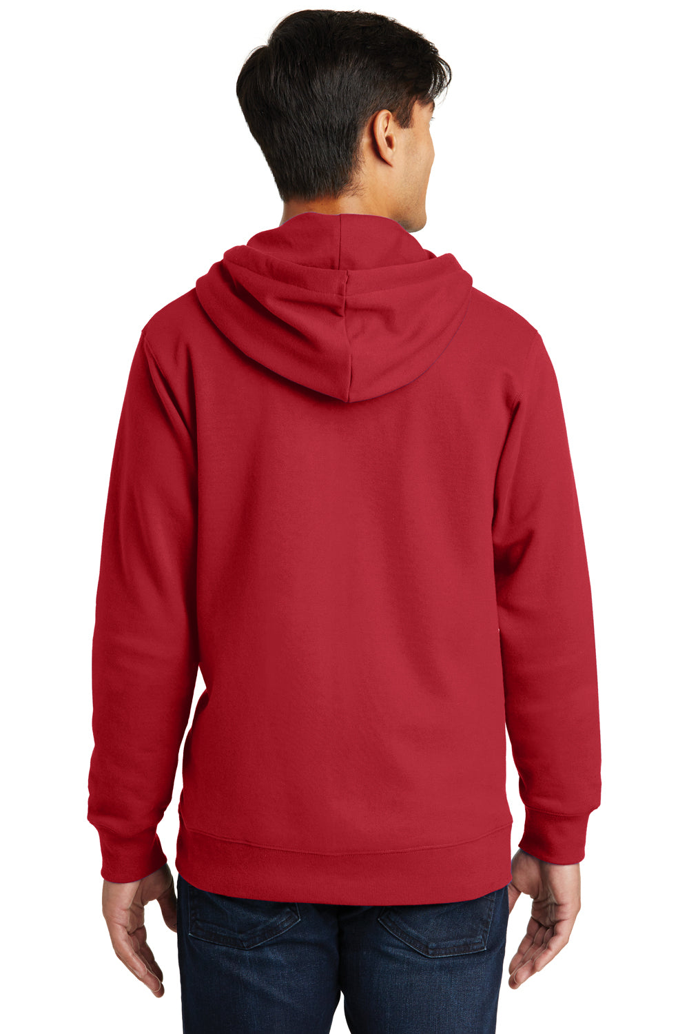 Port & Company PC850ZH Mens Fan Favorite Fleece Full Zip Hooded Sweatshirt Hoodie Cardinal Red Back