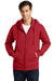 Port & Company PC850ZH Mens Fan Favorite Fleece Full Zip Hooded Sweatshirt Hoodie Cardinal Red Front