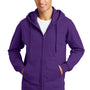 Port & Company Mens Fan Favorite Fleece Full Zip Hooded Sweatshirt Hoodie - Team Purple