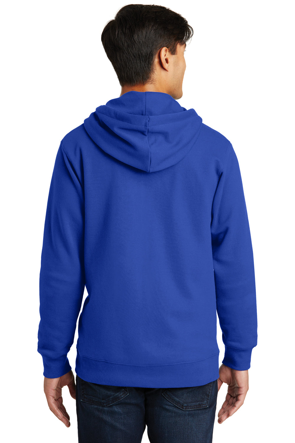 Port & Company PC850ZH Mens Fan Favorite Fleece Full Zip Hooded Sweatshirt Hoodie Royal Blue Back
