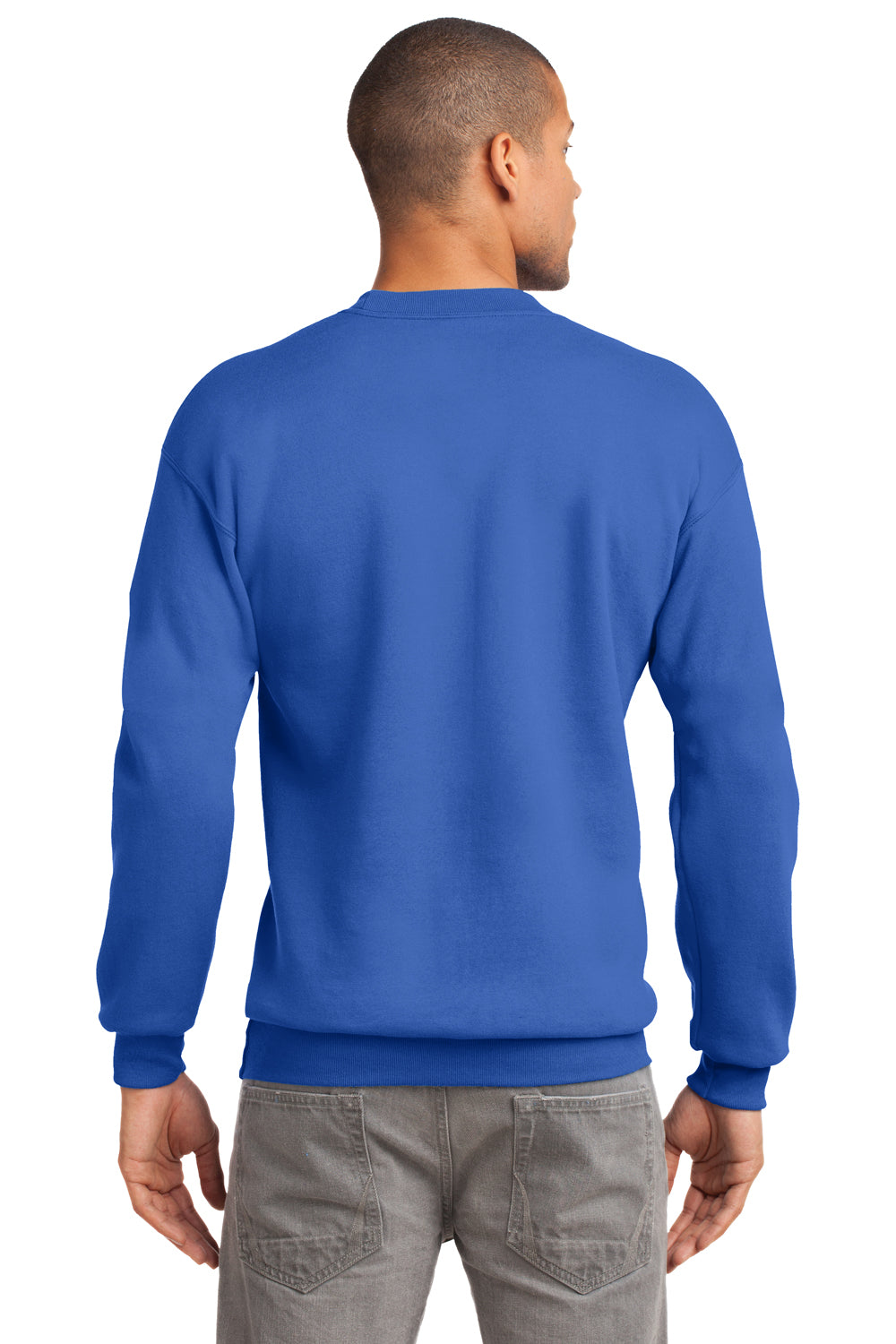 Port & Company PC90 Mens Essential Fleece Crewneck Sweatshirt Royal Blue Back