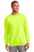 Port & Company PC90 Mens Essential Fleece Crewneck Sweatshirt Safety Green Front