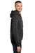 Port & Company PC90H Mens Essential Fleece Hooded Sweatshirt Hoodie Heather Dark Grey Side