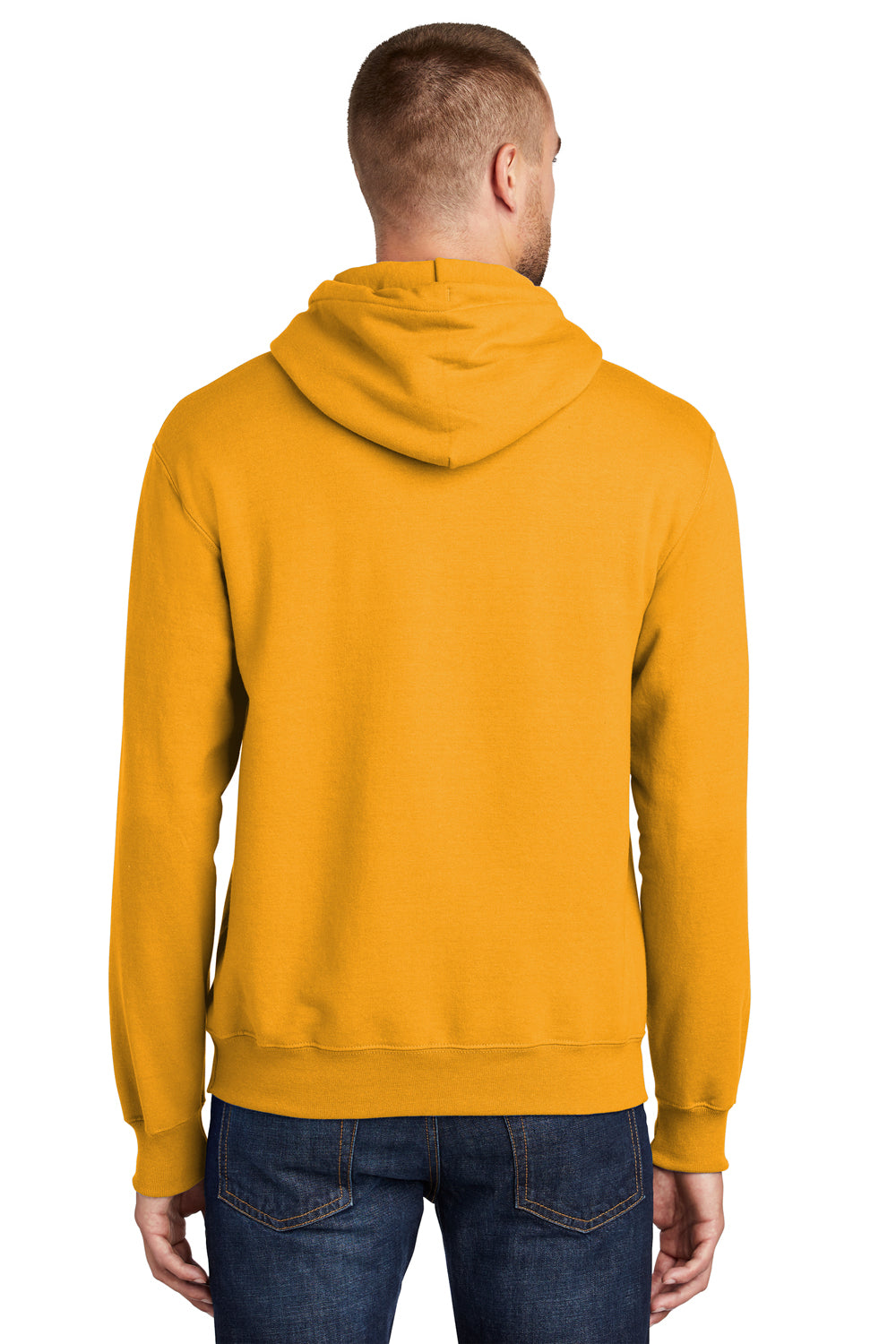 Port & Company PC90H Mens Essential Fleece Hooded Sweatshirt Hoodie Gold Side