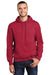 Port & Company PC90H Mens Essential Fleece Hooded Sweatshirt Hoodie Red Front