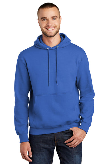 Port & Company PC90H Mens Essential Fleece Hooded Sweatshirt Hoodie Royal Blue Front