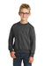 Port & Company PC90Y Youth Core Fleece Crewneck Sweatshirt Heather Dark Grey Front