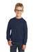 Port & Company PC90Y Youth Core Fleece Crewneck Sweatshirt Navy Blue Front