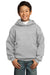 Port & Company PC90YH Youth Core Fleece Hooded Sweatshirt Hoodie Ash Grey Front