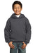 Port & Company PC90YH Youth Core Fleece Hooded Sweatshirt Hoodie Charcoal Grey Front