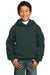 Port & Company PC90YH Youth Core Fleece Hooded Sweatshirt Hoodie Dark Green Front