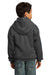 Port & Company PC90YH Youth Core Fleece Hooded Sweatshirt Hoodie Heather Dark Grey Back
