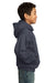 Port & Company PC90YH Youth Core Fleece Hooded Sweatshirt Hoodie Heather Navy Blue Side