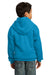 Port & Company PC90YH Youth Core Fleece Hooded Sweatshirt Hoodie Neon Blue Back