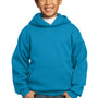 Port & Company Youth Core Pill Resistant Fleece Hooded Sweatshirt Hoodie - Neon Blue