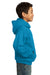 Port & Company PC90YH Youth Core Fleece Hooded Sweatshirt Hoodie Neon Blue Side