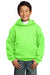 Port & Company PC90YH Youth Core Fleece Hooded Sweatshirt Hoodie Neon Green Front