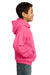 Port & Company PC90YH Youth Core Fleece Hooded Sweatshirt Hoodie Neon Pink Side