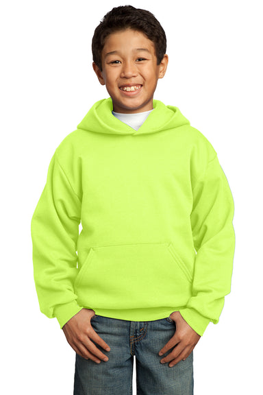 Port & Company PC90YH Youth Core Fleece Hooded Sweatshirt Hoodie Neon Yellow Front