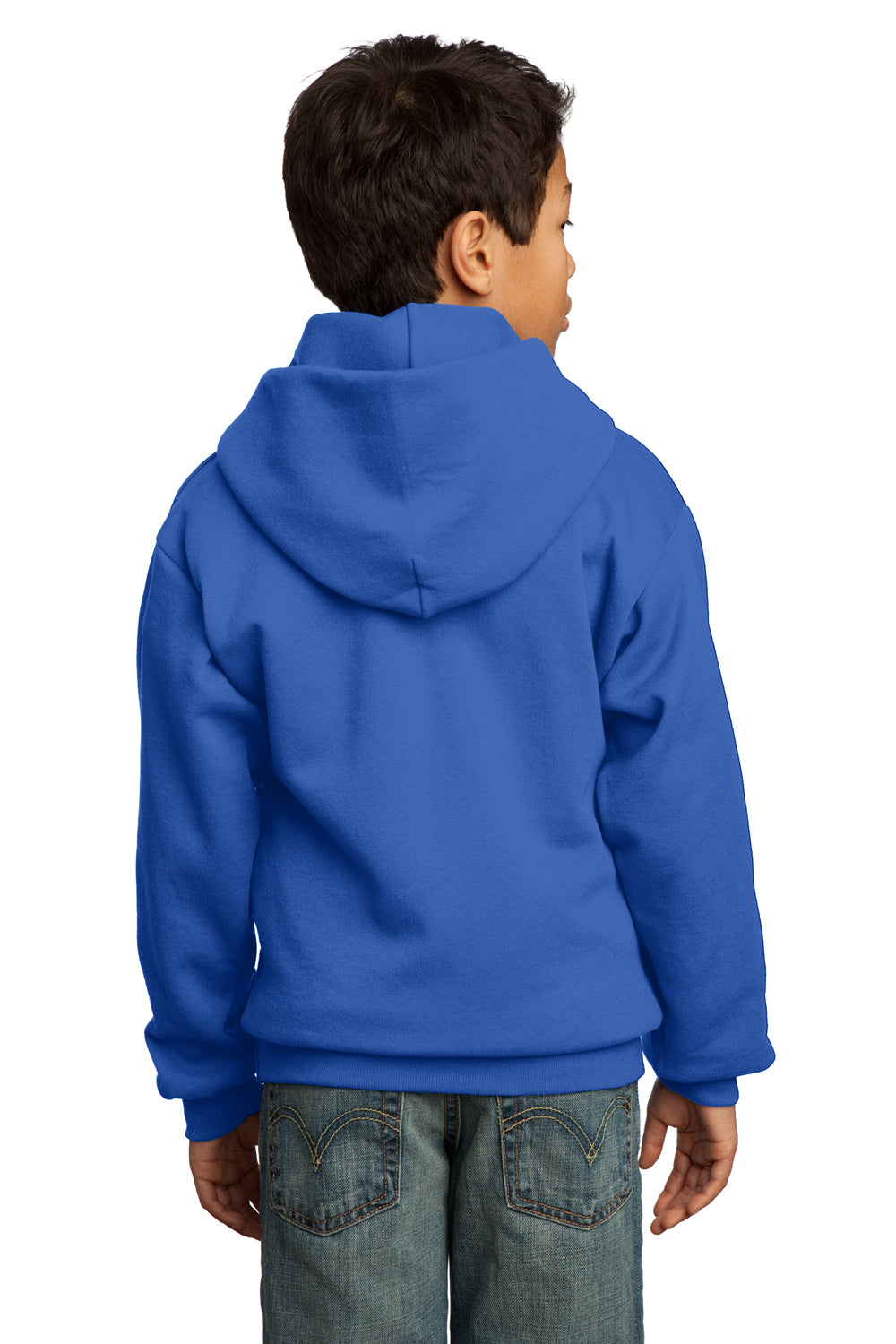 Port & Company PC90YH Youth Core Fleece Hooded Sweatshirt Hoodie Royal Blue Back
