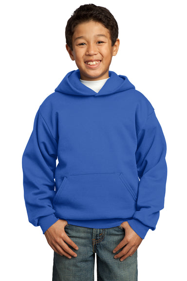 Port & Company PC90YH Youth Core Fleece Hooded Sweatshirt Hoodie Royal Blue Front