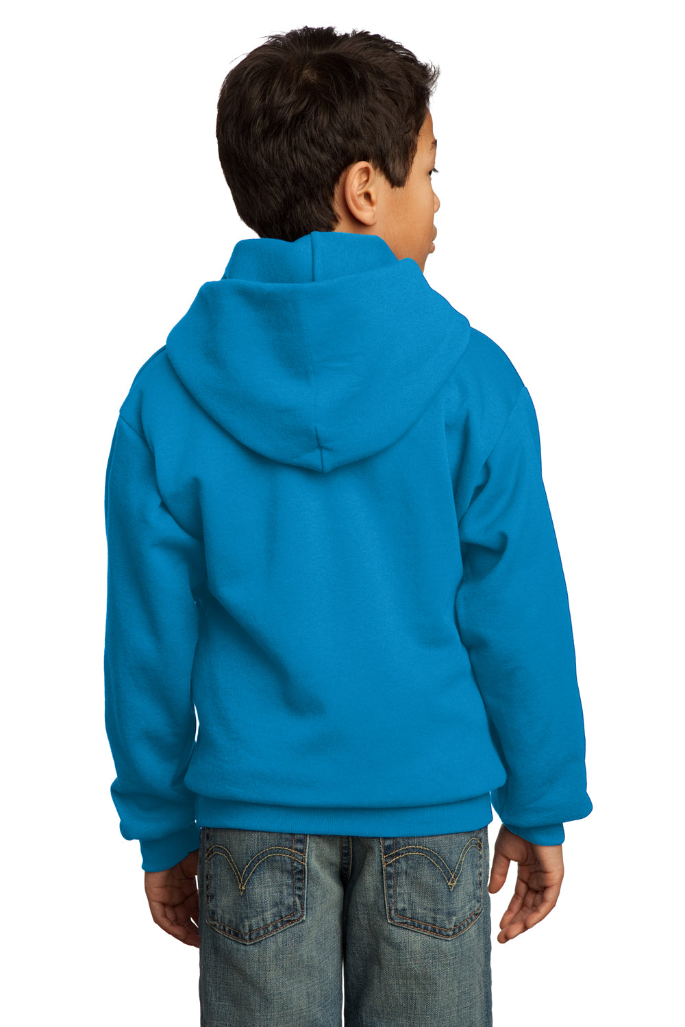 Port & Company PC90YH Youth Core Fleece Hooded Sweatshirt Hoodie Sapphire Blue Back