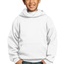 Port & Company Youth Core Pill Resistant Fleece Hooded Sweatshirt Hoodie - White