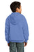 Port & Company PC90YZH Youth Core Fleece Full Zip Hooded Sweatshirt Hoodie Carolina Blue Back