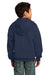 Port & Company PC90YZH Youth Core Fleece Full Zip Hooded Sweatshirt Hoodie Navy Blue Back