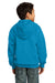 Port & Company PC90YZH Youth Core Fleece Full Zip Hooded Sweatshirt Hoodie Neon Blue Back
