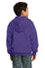 Port & Company PC90YZH Youth Core Fleece Full Zip Hooded Sweatshirt Hoodie Purple Back