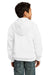 Port & Company PC90YZH Youth Core Fleece Full Zip Hooded Sweatshirt Hoodie White Back