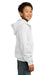 Port & Company PC90YZH Youth Core Fleece Full Zip Hooded Sweatshirt Hoodie White Side