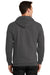 Port & Company PC90ZH Mens Essential Fleece Full Zip Hooded Sweatshirt Hoodie Charcoal Grey Back