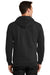 Port & Company PC90ZH Mens Essential Fleece Full Zip Hooded Sweatshirt Hoodie Black Back